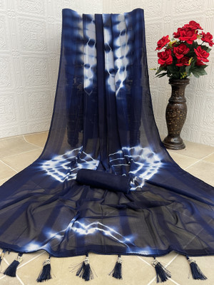 Pemal Designer Embellished Bollywood Georgette Saree(Blue)