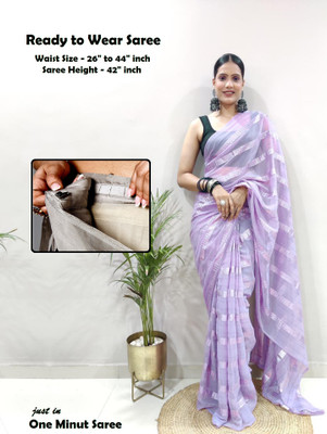 Riddhi textile Hub Self Design Bollywood Georgette Saree(Purple)