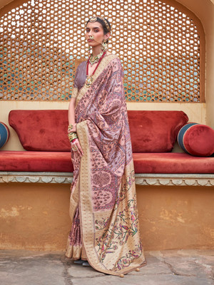 ANOUK Woven Chinnalapattu Silk Blend Saree(Purple)