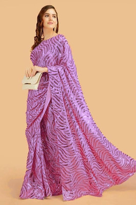 Divastri Embellished Bollywood Georgette Saree(Purple)
