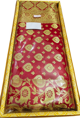 Saree House Woven Banarasi Silk Blend Saree(Red)