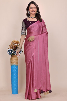 K 5 FASHION Embellished, Embroidered Bollywood Georgette Saree(Pink)