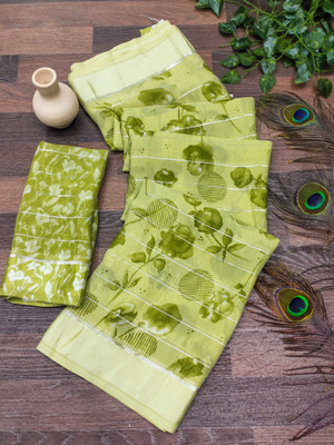 Anand Sarees Printed Bollywood Georgette Saree(Light Green)