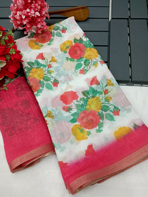 PRTRENDZ Woven Kanjivaram Linen, Cotton Linen Saree(Multicolor)