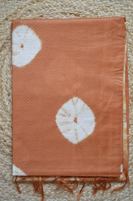 MRIKA Dyed Bandhani Handloom Viscose Rayon Saree(Orange)