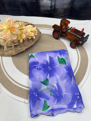 Clifton Fab Dyed Bollywood Georgette Saree(Blue)