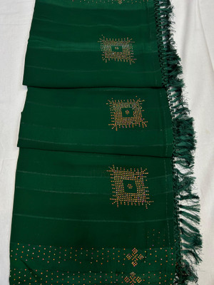 rajvastra fashion Self Design Bollywood Georgette Saree(Dark Green)