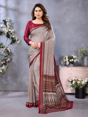 TTH Printed Bollywood Crepe Saree(Multicolor)