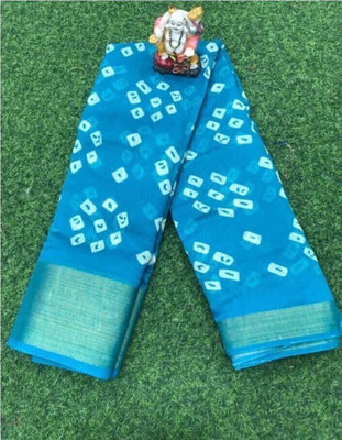 GHANSHYAM Printed Daily Wear Pure Cotton Saree(Light Green)