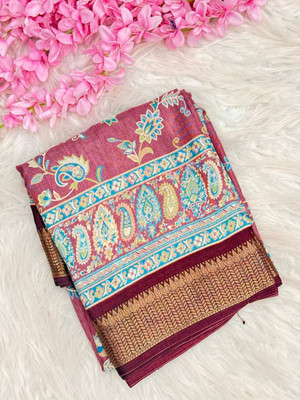 ZARISTACREATION Printed Bollywood Dupion Silk Saree(Pink)