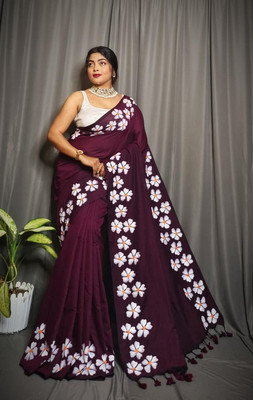 Dixon Printed Handloom Pure Cotton Saree(Maroon)