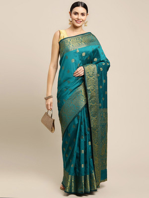NP CREATION Woven Kanjivaram Pure Silk Saree(Multicolor)
