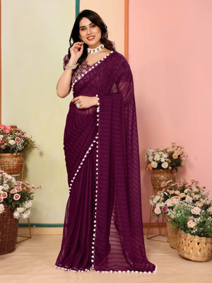 UDANI ENTERPRISE Self Design Bollywood Georgette Saree(Purple)