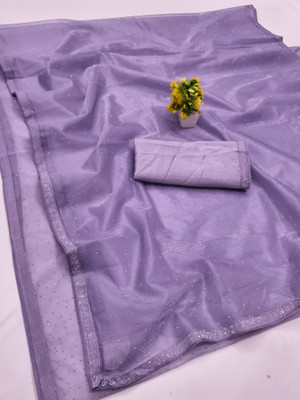 Anand Sarees Embellished Bollywood Net, Lace Saree(Purple)