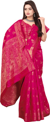 BHADRAVATI Self Design Banarasi Jacquard Saree(Pink)