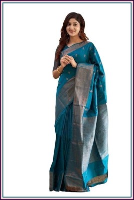 Nvnita Woven Kanjivaram Cotton Blend Saree(Multicolor)