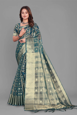 Aarunika SST Solid/Plain Bollywood Organza Saree(Purple)