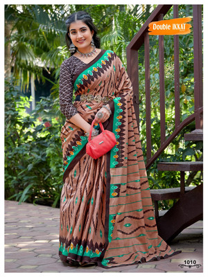 JASU CREATION Printed Handloom Pure Cotton Saree(Multicolor)