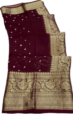 MSC TRENDLINE SAREES Printed Bollywood Art Silk, Silk Blend Saree(Maroon)