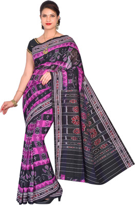 handloom paridhaan Woven Handloom Handloom Pure Cotton Saree(Purple)