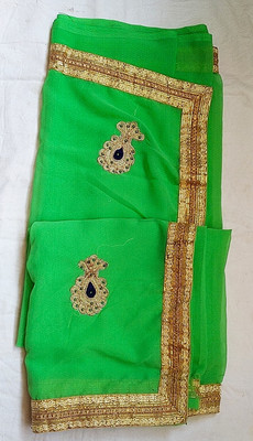 AARTI SAREES Embellished Bollywood Georgette Saree(Green)