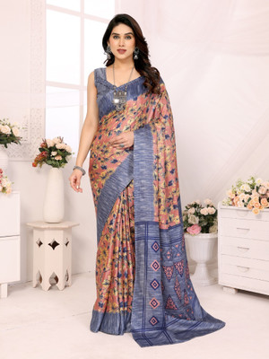 Shreesai Printed Bollywood Khadi Saree(Grey)