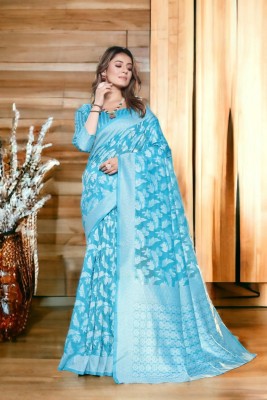 BHUMIKA CREATION Woven Bollywood Jacquard Saree(Light Blue)