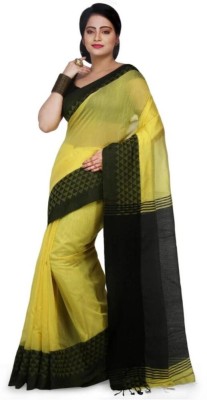 Hiya saree Printed Bollywood Cotton Silk Saree(Yellow, Black)