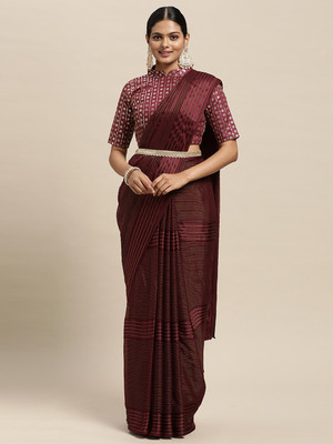 Divastri Solid/Plain Bollywood Georgette Saree(Magenta)