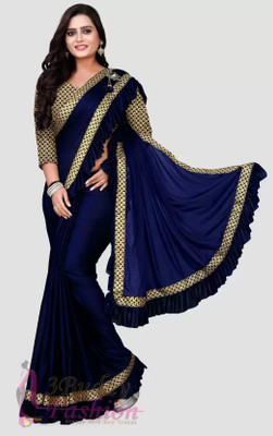 Samai Self Design Bollywood Lycra Blend Saree(Blue)