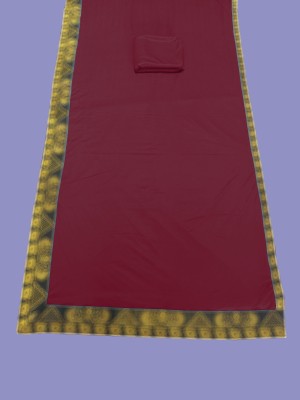 RichEraa Solid/Plain Banarasi Lycra Blend, Chiffon Saree(Pack of 2, Maroon)