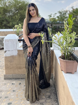 Divastri Embellished Bollywood Georgette Saree(Black)