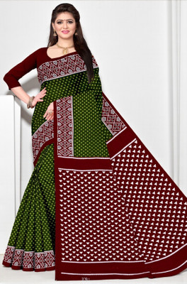 Ethnicsarees Printed Sambalpuri Pure Cotton Saree(Multicolor)