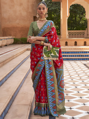 Sareemall Woven Mysore Silk Blend Saree(Red)