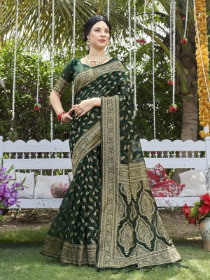 ANOUK Woven Mysore Chanderi Saree(Green)