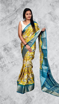 AA ONE ENTERPRISE Self Design Bollywood Cotton Blend Saree(Yellow)