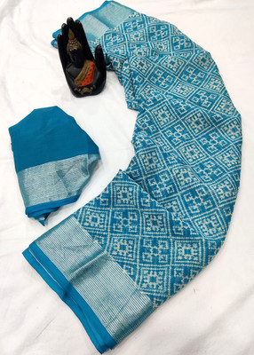 VD PRINTS Printed Bandhani Chiffon Saree(Maroon)