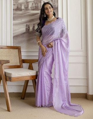 Satrani Printed Daily Wear Georgette Saree(Purple)