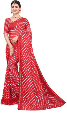 Aadimam Creation Printed Bollywood Georgette Saree(Red)
