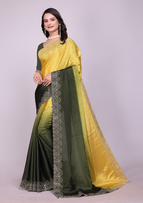 MIROSELLY CREATION Embellished Bollywood Art Silk Saree(Multicolor)