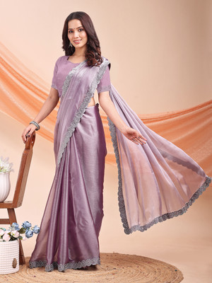 Leelavati Embellished Bollywood Jimmy choo Saree(Purple)