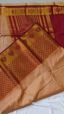 SPATrading Solid/Plain Banarasi Art Silk Saree(Maroon)