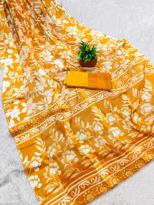 Sanwariya Silks Printed Bollywood Georgette Saree(Yellow)