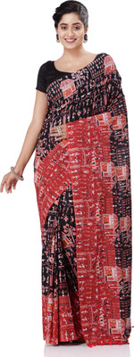 Desh Bidesh Printed, Self Design, Woven, Solid/Plain Handloom Handloom Cotton Blend, Pure Cotton Saree(Multicolor)