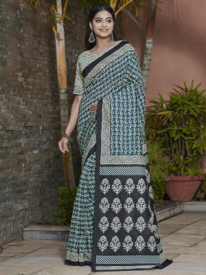 Divastri Printed Daily Wear Art Silk Saree(Dark Blue)