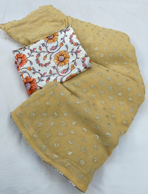 Dhanlaxmi CreationLLP Woven, Dyed, Solid/Plain Bollywood Georgette Saree(Mustard)