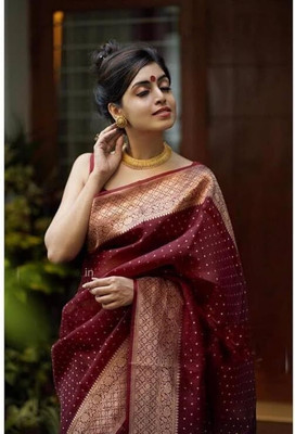 SWAMI STUDIO Self Design, Solid/Plain Bollywood Art Silk, Jacquard Saree(Maroon, Multicolor)
