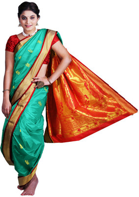 Spewim Woven Kanjivaram Art Silk Saree(Light Blue)