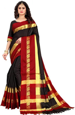 Shruti Bandhani Woven Bollywood Cotton Silk Saree(Multicolor)