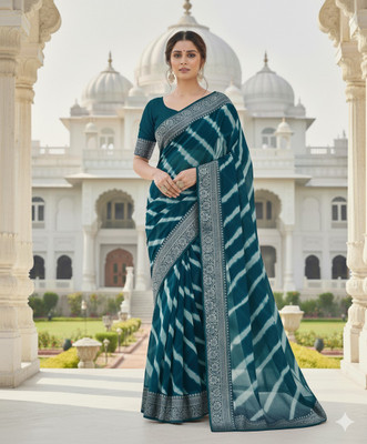 Samai Printed Daily Wear Georgette Saree(Light Blue)